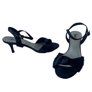 Fioni Nights Satin Kitten Heel Sandals Womens Size 8.5 Strappy Y2K Glam Cocktail
